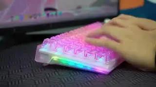 AULA Wireless Mechanical Gaming Keyboard 🔥 RGB + Screen + Knob | Transparent White
