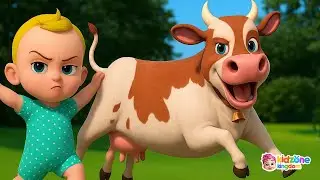 Cow Song + More Nursery Rhymes & Kids Songs | Sing Along Moo Moo Cow Sound With KidZone Kingdom