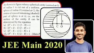JEE Main 2020 : As shown in the figure, when a spherical cavity (centred at O) of radius...