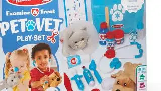 Melissa & Doug Pet Vet Play Set 🐶🐱 | 24-Piece Animal Doctor Role Play Kit