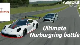Insane race between 911 GT3 R and Toyota 86 race spec V2. Lap times 6:33 #Nurburgring #porsche #fia 