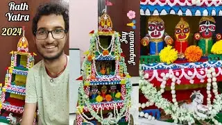 Cardboard RathYatra 2024 🌸|How I decorate my handmade rath at home for Rathyatra 🌼|Joy Jagannath🙏❤️