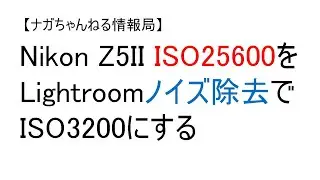 【情報局】Nikon Z5IIのISO25600をLrのAIノイズ除去でISO3200にする