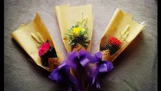 How To Make Flower Bouquet With Single Rose