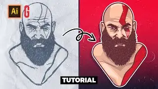 Illustrator Tutorial | Ilustrando a Kratos | Drawing Kratos (Vector Illustration)