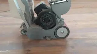In the church sanding hardwood floor