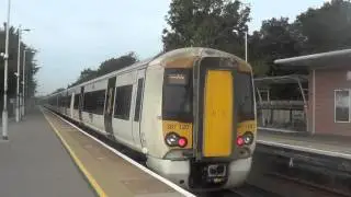 New Thameslink Electrostars 387-128 and 387-120 departing Hassocks 10th October 2015