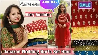 Amazon Wedding Kurta Set Haul | Amazon Heavy Embroidery Kurta Set Haul & Review | Ranjana R