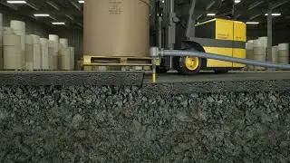 URETEK Baltic - stabilization of the warehouse, concrete floor subsidence, foundation subsidence