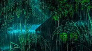 Beat Stress & Insomnia in 3 Minutes | Heavy Night Rain & Rolling Thunder on a Tin Roof in Forest
