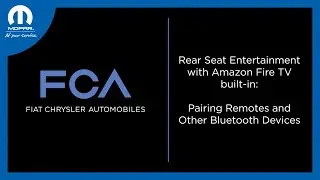 Rear Seat Entertainment With Amazon Fire TV &ndash; Pairing Bluetooth Devices | 2026 FCA Vehicles