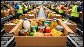Inside America&rsquo;s Massive Food Bank Facility: How Millions of Free Food Boxes Are Made Daily