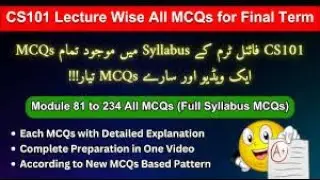 Cs 101 most important mcqs for final term preparation just in one vedio:
