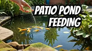 Feeding Goldfish - Patio pond