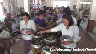 alms  bowls food offering for Buddhist Monks  Northeast Thailand