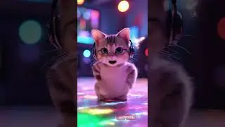 Headphone Cat&rsquo;s Funky Loop 😺🎧💫 #aianimation  #loopvideo  #cutecat