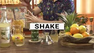 Tiki Volcano with MONIN Falernum syrup and Le Fruit de MONIN Passion Fruit  English