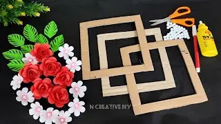 Unique Rose wall hanging craft | Paper craft for home decoration | Rose Paper flower wall decoration