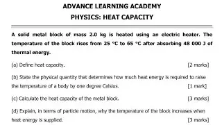 How to find Heat Capacity, Exam Question || Pure Physics Exam Preparation 