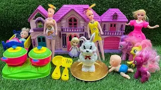 4 Minutes Satisfying with Unboxing Pink Princess House Toys Play Set Review Toys | Barbie Family