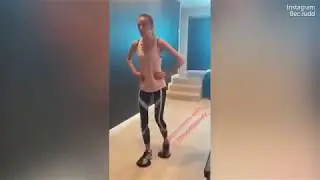 Bec Judd cuts a slender figure in latest workout video