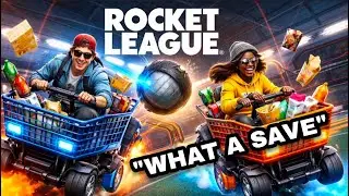 Playing ROCKET LEAGUE with SHOPPING CARTS prank!