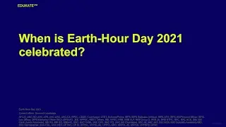 When is Earth-Hour Day 2021 celebrated?