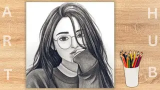 How To Draw CUTE GIRL 🙋🏻||Glasses On Face👓||Step By Step ✍🏻