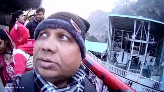 Bhairav ghati jaane ke liye line mein lagte hue