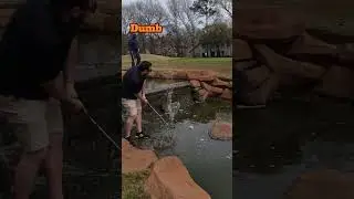 Trying to Hit a Golf Ball out of the Water#golf #fail #funny #sports