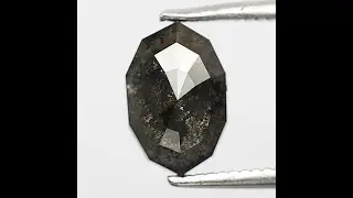 1.48 CT Geometric Salt and Pepper Diamond - Natural Gray Black Color Diamond