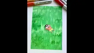 Grassland - laying down character named Xiao Xin, tools: Techi Marker Direct Liquid Drawing丙烯 Marke