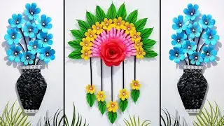 Quick and easy paper wall hanging craft ideas | Paper craft Home decor  | Paper flower wall decor