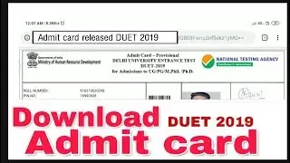 Admit card released for DU pg entrance exam 2019 | DUET Admit card 2019