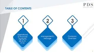 PDS Multinational Fashions Ltd  Investor Presentation for Sept 2018 result
