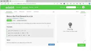 Python Tutorial for Beginners - Edabit - Return the First Element in a List