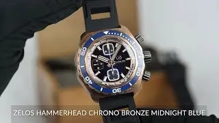 Zelos Hammerhead Chrono Bronze Midnight Blue