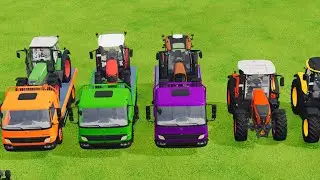 Transporting Tractors Double Flatbed Trailer truck vs tractor Game Farming Simulator 22 traktor