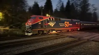 50th Anniversary P42DC!!!! Amtrak Train 519 @ Burnaby BC Canada 15NIOV25 F40PH NPCU 90252 Leading
