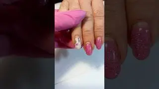 светоотражающий гель лак от DiFiore 152# простой однотонный дизайн блёстками