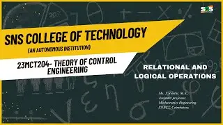 Relational and Logical Operations in SCILAB | Theory of Control Engineering | SNS Institutions