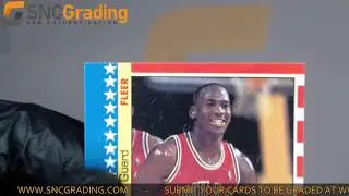SNC Grading:1987 Fleer Michael Jordan #2 of 11 Sticker Card Review(1628538891147)