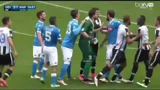 Chamskie zachowanie Higuaina! / Gonzalo Higuain red card vs Udinese.