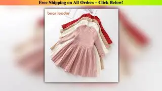 Bear Leader Long Sleeve Sweater Dress Girls Princess Baby Girl Clothes Sweet Tutu Party Dresses