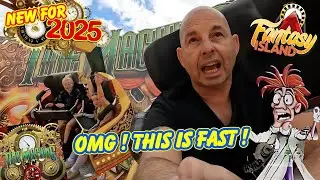 Lets Ride The TIME MACHINE VIP OPENING - at FANTASY ISLAND - and also take you on a few small rides