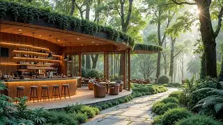 Sunlit Morning Forest Caf&eacute; Jazz Ambience | Soft Jazz & Forest Sounds for Calm Energy and Creative