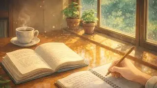 Rainy Library ASMR 📚 | Page Flips, Pencil Scribbles & Gentle Rain for Sleep