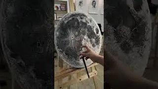 Как работать с текстурной пастой. #art #moon #3d #texturepaste #текстурнаяпаста #интерьернаяживопись