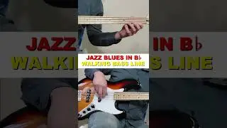 Jazz Blues in Bb Walking Bass Line #jazzblues  #jazzbass #walkingbass #blues #bluesbass