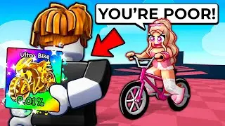 I Pretended to be a NOOB, Then used a 0.01% ULTRA BIKE (Roblox Bike Obby)